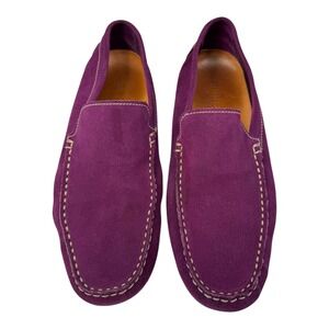 Oti Sopse Purple Suede Leather Italian Loafers Driving Moccasins‎ Mens 11.5 SU